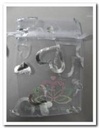 Cadeauzakje giftbag Organza Heart White Zilver 7x9 cm pak ca. 40 stuks