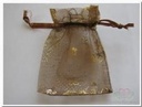 Cadeauzakje giftbag Organza Golden Butterfly Brown Goud 7x9 cm