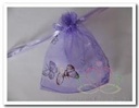 Cadeauzakje giftbag Organza Butterfly Lila Zilver 7x9 cm