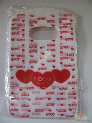 Cadeauzakje giftbag Love Rood ca. 50 stuks