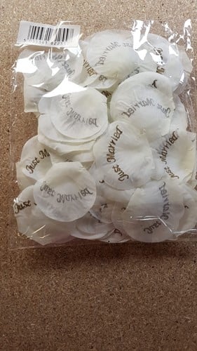 Blad Zijden blaadjes rozenblaadjes Just Married per pakje 75