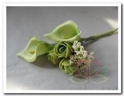 Corsage Calla - Miniroos pick Groen /s voor bruiloft en feestdecoratie