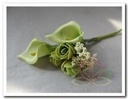 Corsage Calla - Miniroos pick Groen /s voor bruiloft en feestdecoratie