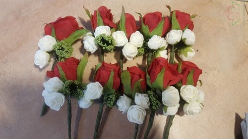 Corsage Roos Rood CPR103 zijde/foam Maatwerk
