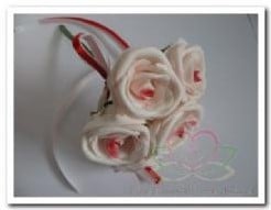 Bruidsmeisjesboeketje RoomWit/RoseRood BMB6 