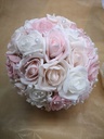 Bruidsboeket Foamrozen Wit Pink+ CremeRoze +parelkett ALICE 