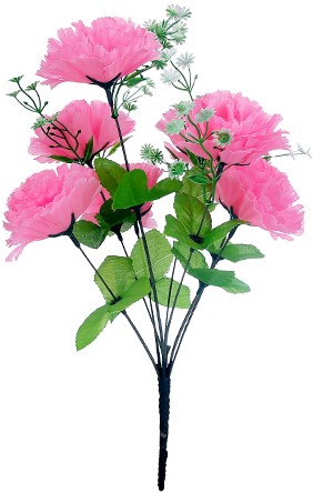 Roze Anjer Zijden Bundel 8 stuks