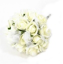Bruidsmeisjesboeketje met organza strikjes16head Ivory MED 