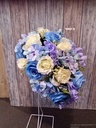 Bruidsboeket druppel Maatwerk Blauw/Wit/Lila 