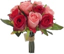 Budget boeket Handgebonden Zijden 26 cm Mixed Roze/Pink Low Budget Boeket Rozen
