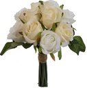 Budget boeket Handgebonden Zijden 26 cm Ivory&Cream Low Budget Boeket Rozen