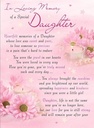 Rouwkaart herdenkingskaart ILM of a Special Daughter 16.5 x 12 cm 