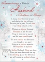 Rouwkaart herdenkingskaart A Wonderful Husband Christmas & Always 16.5 x 12 cm 