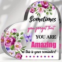 Hart van Epoxy met Bloemen Sometimes you forget that you are amazing 10*1 cm Persoonlijk aandenken