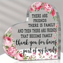 Hart van Epoxy met Bloemen There are friends, there is family 10*1 cm Persoonlijk aandenken