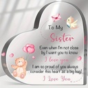 Hart van Epoxy met Decoratie To my Sister 10*1 cm Persoonlijk aandenken
