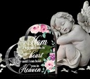 Hart van Epoxy met Bloem Mom Mam I will hold you in my heart 10*1 cm Persoonlijk aandenken
