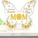 Vlinder van Epoxy met Bloem en Vlinders You are my Sunshine Mom 10*1 cm 