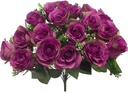 Rouwboeket Zijden Roos Purple Grote Rozen met gips 40 cm