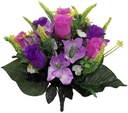 Zijden Boeket Rozen en Alstroemeria Mixed Astilbe Lila/Purple 41 cm