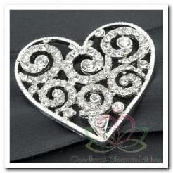 Strass Slider Hart Zilver diamantjes