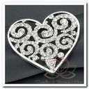 Strass Slider Hart Zilver diamantjes