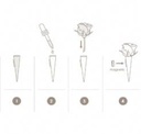 Corsagehouder Boutonnière Flowerdarte Zilver doos 10 stuks