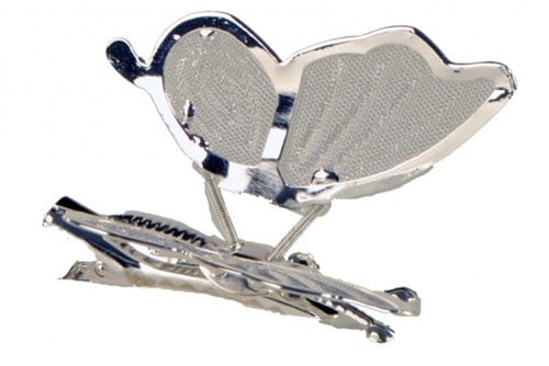 Vleugels Vlinder Clip Zilver4 cm pak 6 stuks