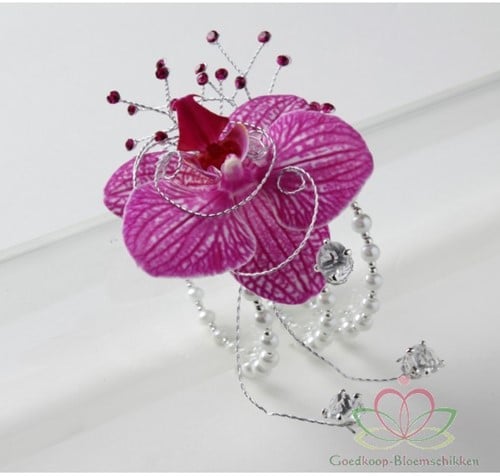 Corsage Pols Arm Been Eye Candy Pearl White 