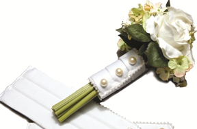 Boeket Snap Wrap Satijn Parels Crystal per stuk 