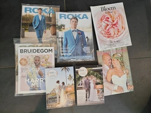 Tijdschriften Bruiloft nieuw en meeste in folie met extra’s set bruidswerk tijdschrift