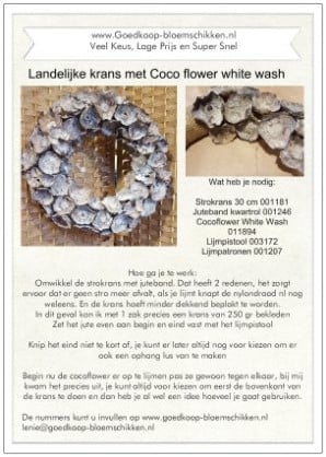 DIY Werkbeschrijving Krans coco flower 