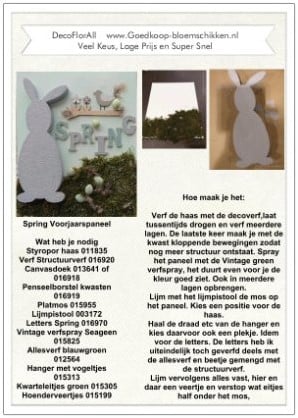 DIY Werkbeschrijving Spring Voorjaarspaneel 