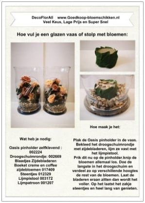 DIY Werkbeschrijving Hoe vul je een glazen vaas of stolp 