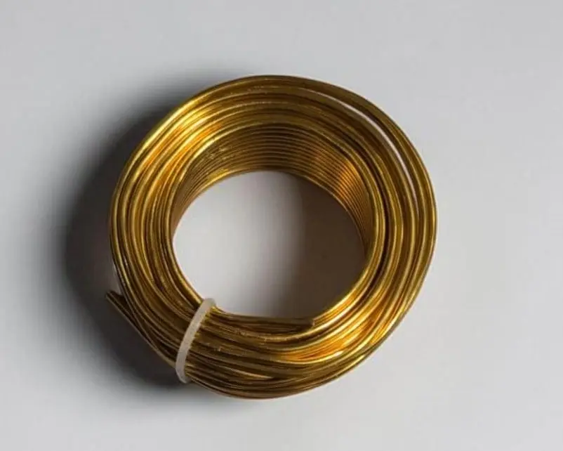 Aluminiumdraad gelakt Goud Glanzend 2 mm 10 meter