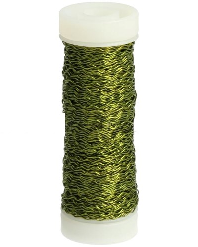 Bouilloneffectdraad 15 Olijfgroen 25 gram