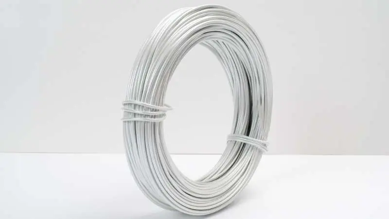 Aluminiumdraad gelakt Pearly Wit Parelmoer 2 mm 12 meter