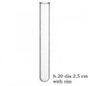 Reageerbuisjes glas met rand 20 cm Ø2.5 cm set 12 stuks