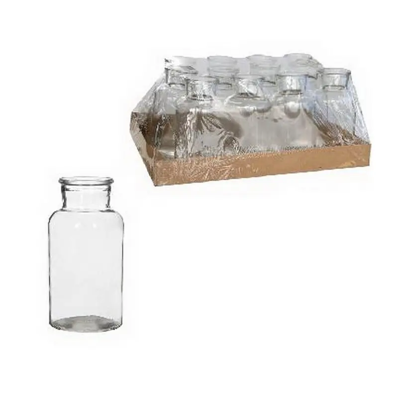 Glas Vaas Fles voor schelpen 16x8 cm 