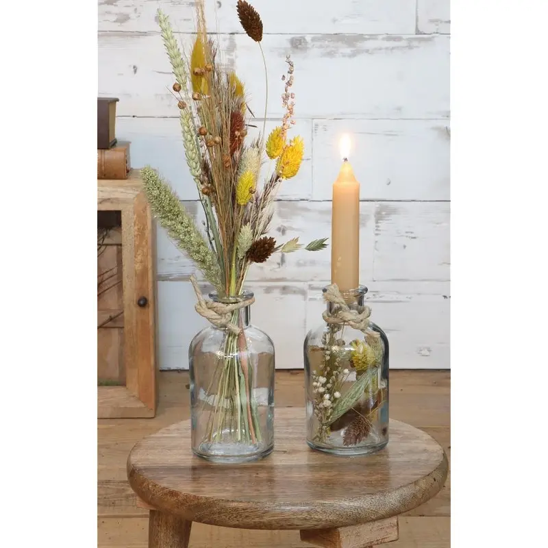Glas Vaas Fles Riga voor Schelpen Kaarsen of Olielamp 12×7 cm