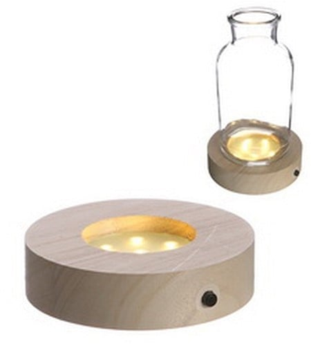 Ledbodem hout voor vaas 14 cm