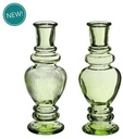 Gekleurd Glazen Flesje Venice Vaasje Kandelaar Soft Groen Ø5,7 cm H15,5 cm per stuk