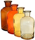 Glas Vaas Fles Riga Bruintinten 12×7 cm Set van 4 