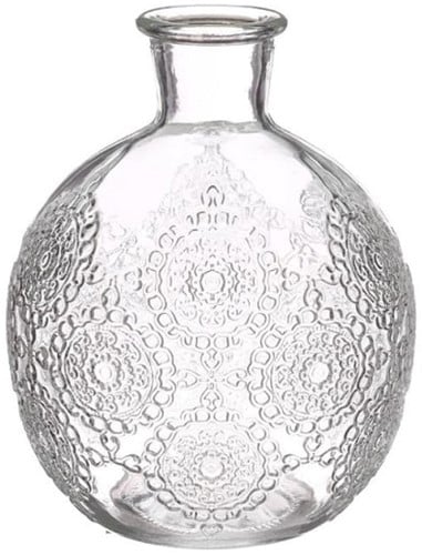 Gekleurd Glazen Flesje Bologna Vaasje Kandelaar Clear Ø9,5 cm H12 cm per stuk