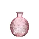Gekleurd Glazen Flesje Bologna Vaasje Kandelaar Soft Roze Ø9,5 cm H12 cm per stuk