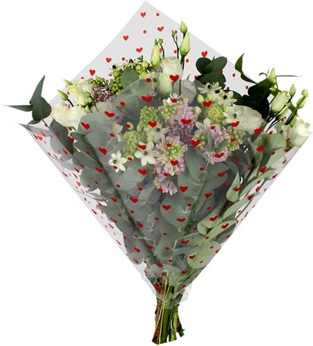 Boekethoes Quadra OPP35 mu Density of Love 35 x 35 cm ca. 100 stuks