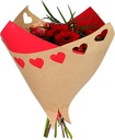 Boeketverpakking Oblique 45 gr kraft Open Heart Rood 35 x 35 cm pak 25 stuks