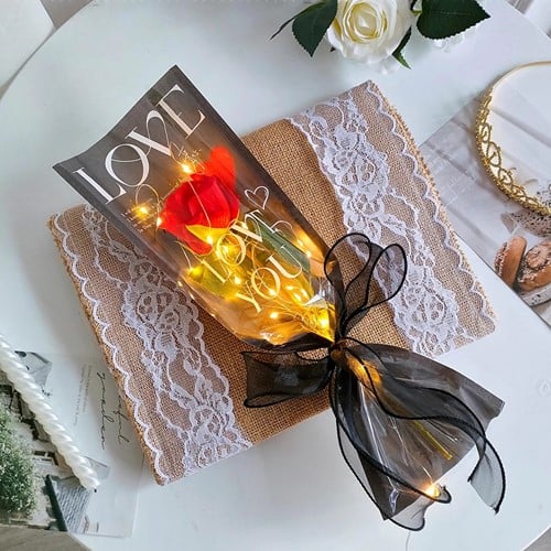 Hoes enkele bloem I love you per stuk