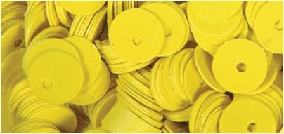Pailletten glad lovertjes Geel 6 mm zakje 1000 stuks