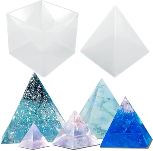 Siliconenmal gietvorm Piramide set met maatverdeling